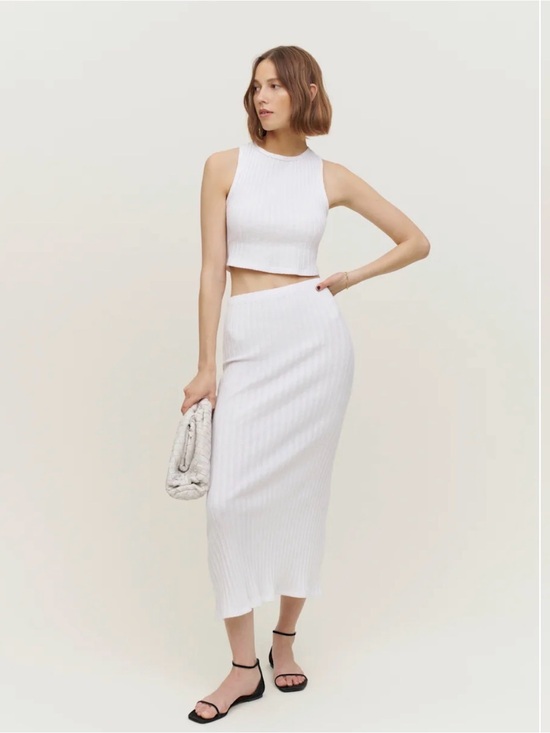 Reformation Dresses & Skirts - REFORMATION Sangria Knit Skirt In Cloud White NWT small